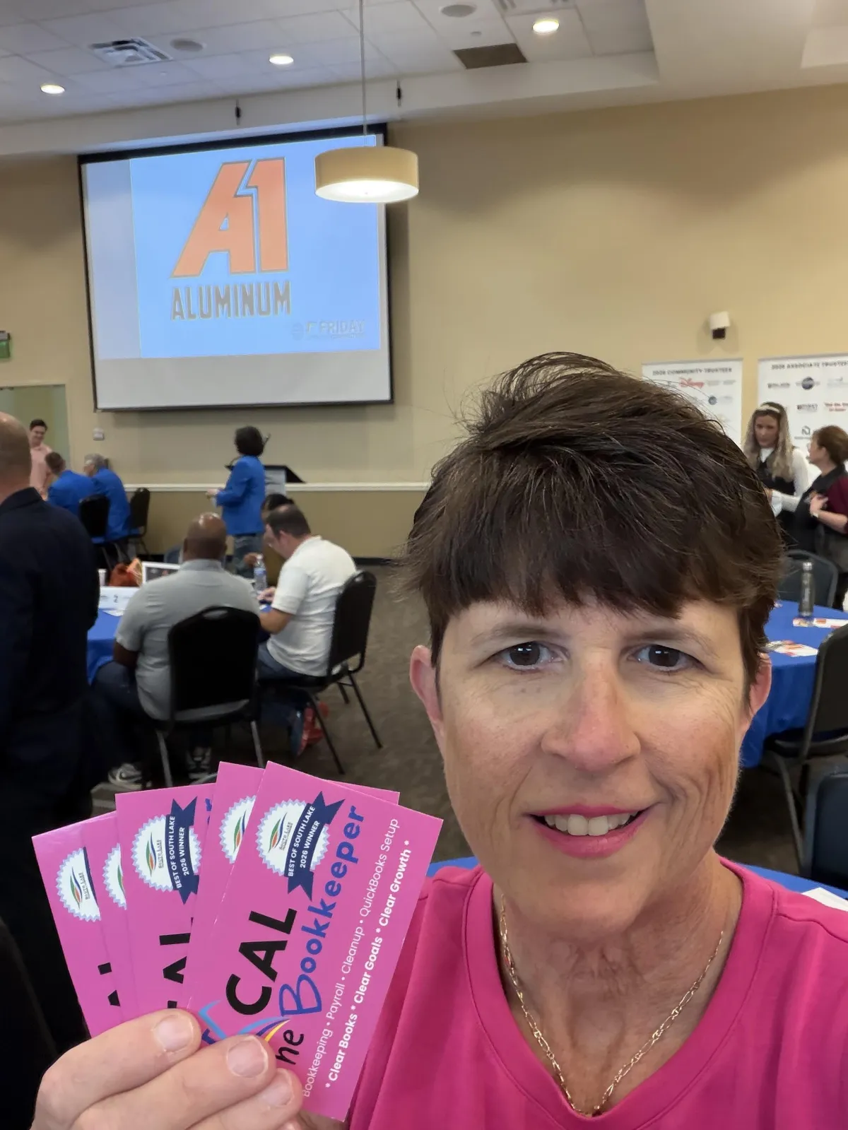 Expert bookkeeper Calicia reviewing highly accurate financial statements