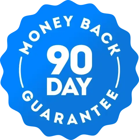 "Mitolyn supplement 90-day money back guarantee badge for risk-free purchase"