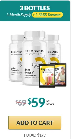 "JointGenesis supplement priced at 59 dollars per bottle"
