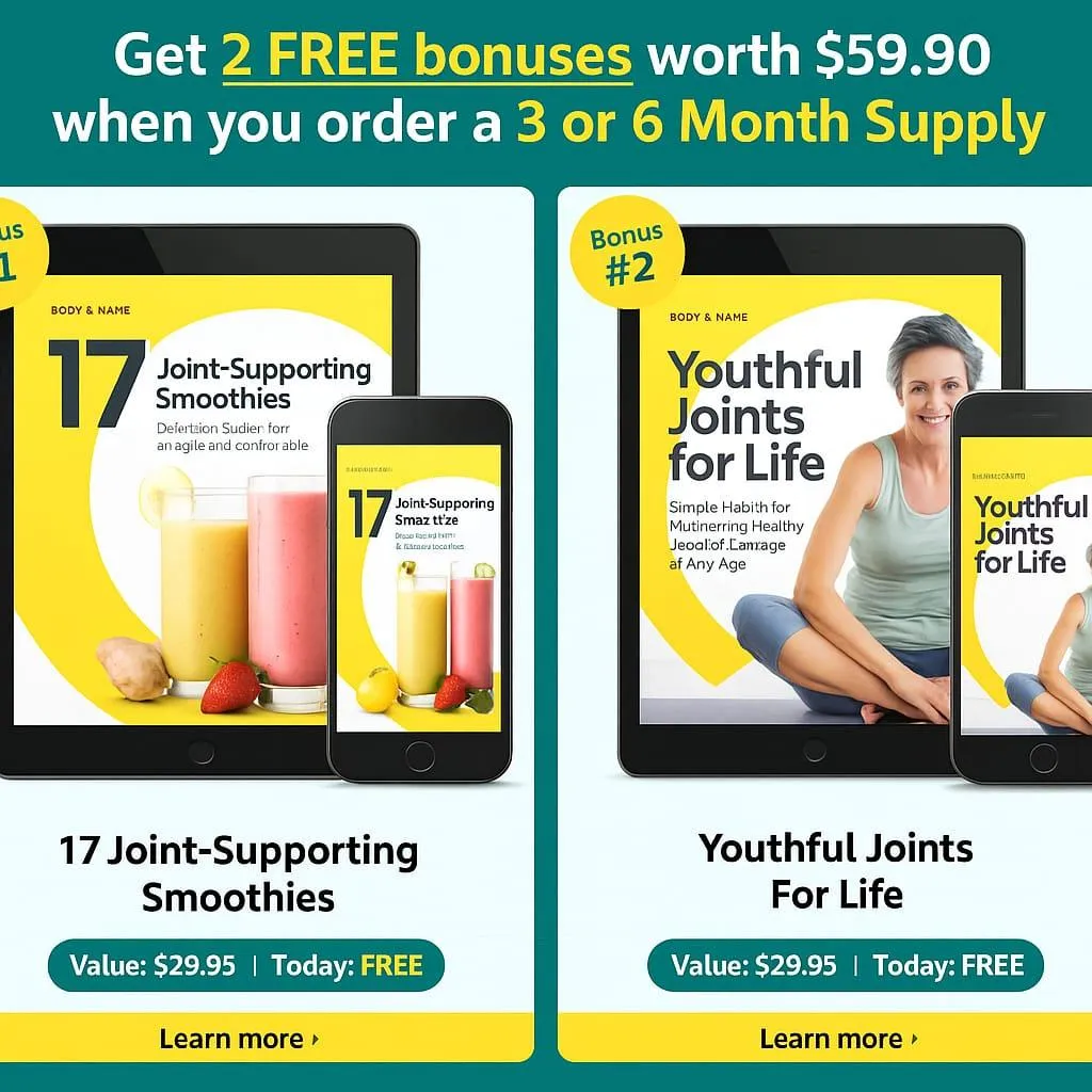 "Two free bonus gifts worth 59.90 with JointGenesis order"