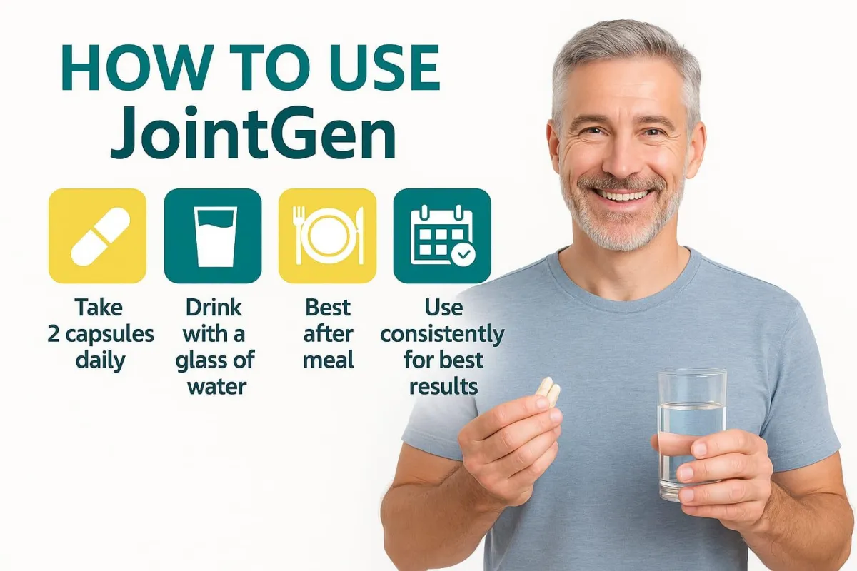 "Instructions on how to use JointGenesis supplement daily"