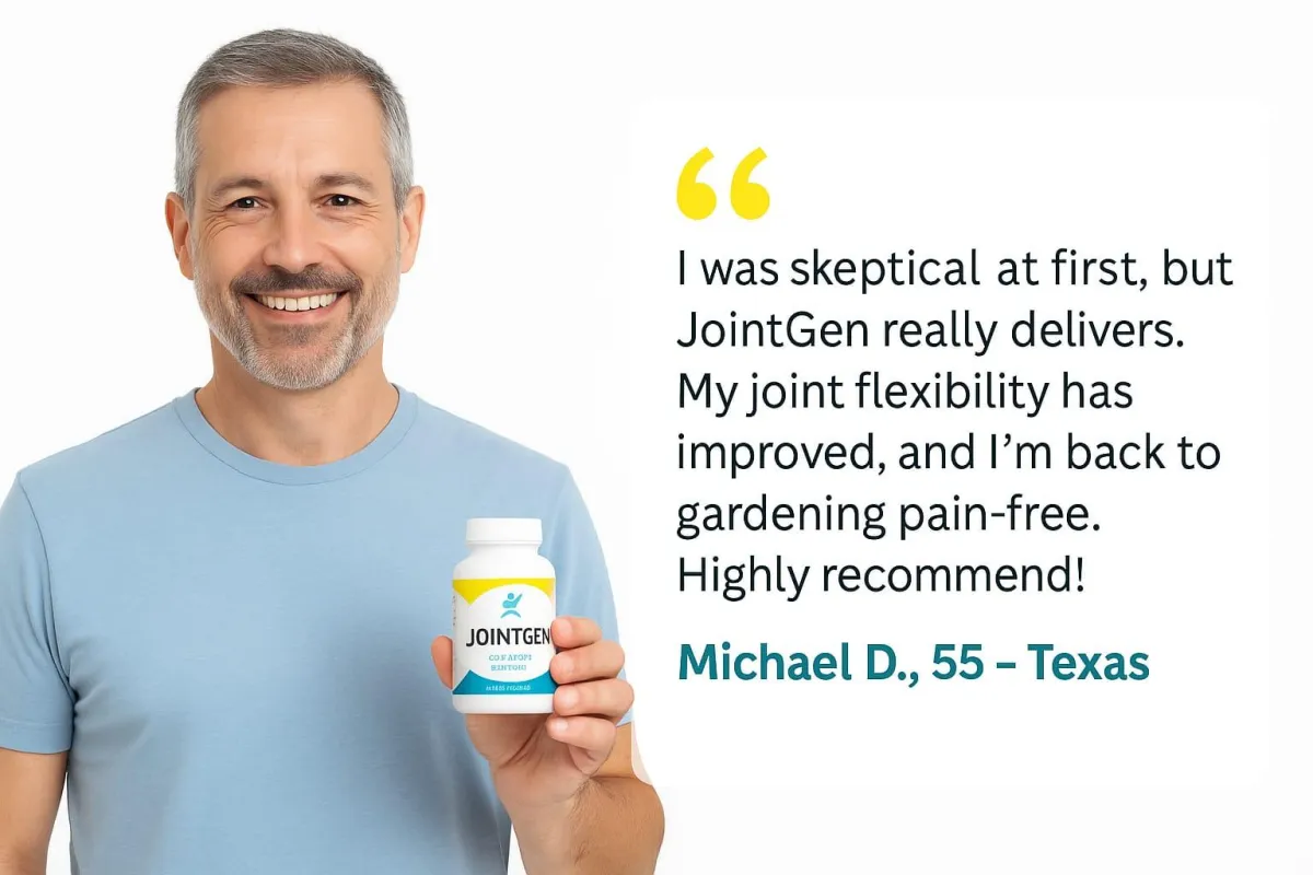 "Four satisfied customer testimonials for JointGenesis results"