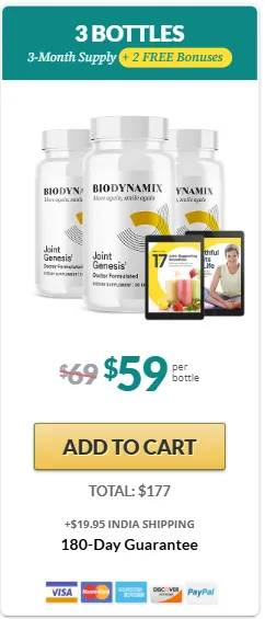 "JointGenesis supplement priced at 59 dollars per bottle"