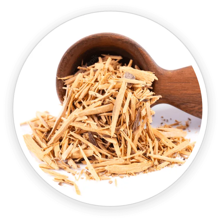 "A collage of natural ingredients in Quietum Plus, showing images of Maca root, Dong Quai, and Ashwagandha."