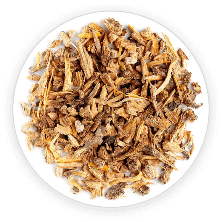 "A collage of natural ingredients in Quietum Plus, showing images of Maca root, Dong Quai, and Ashwagandha."