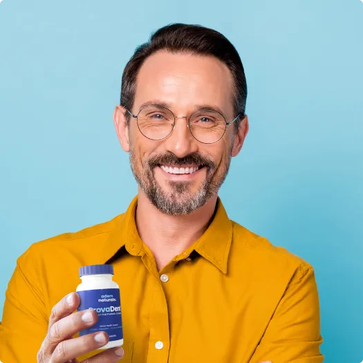 Provadent bottle held by a customer.