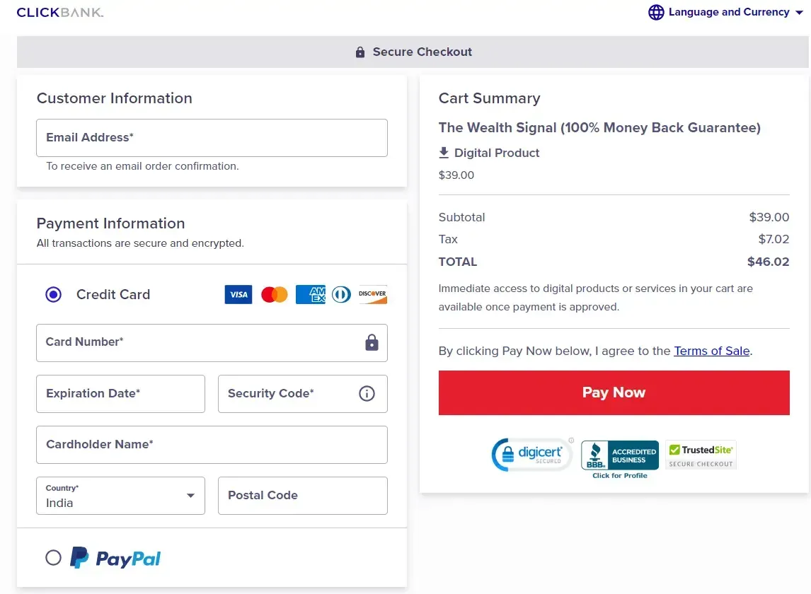 Credit card Impormation