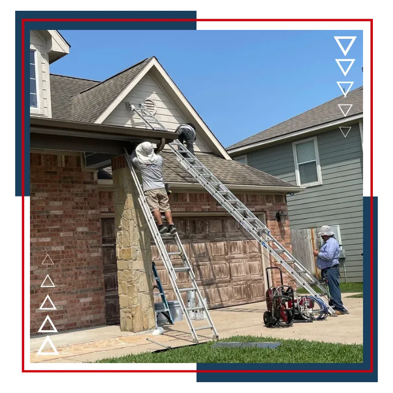 residential house painters in Alvin, TX working carefully
