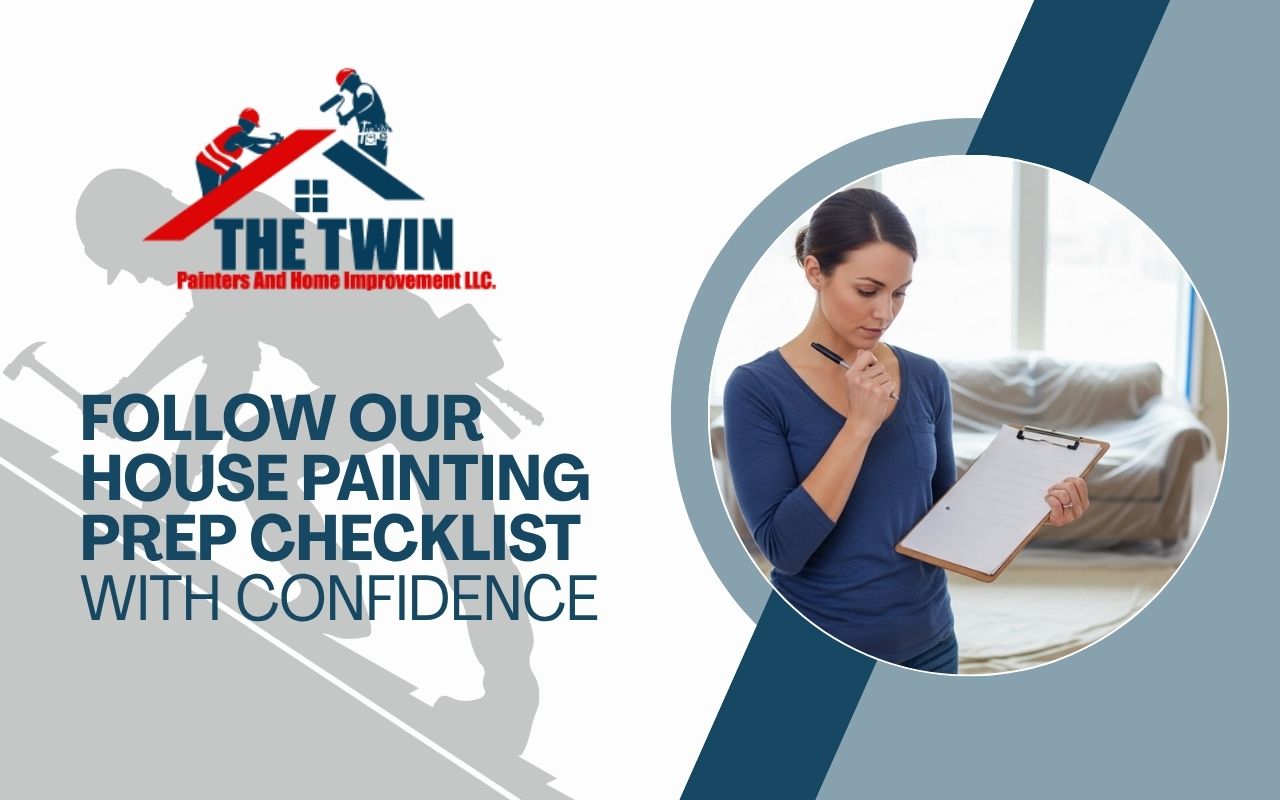Homeowner reviewing a house painting prep checklist before painting walls