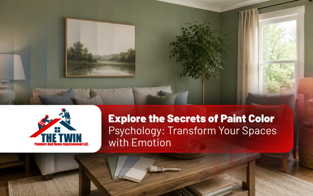 Paint color psychology applied to a comfortable living room
