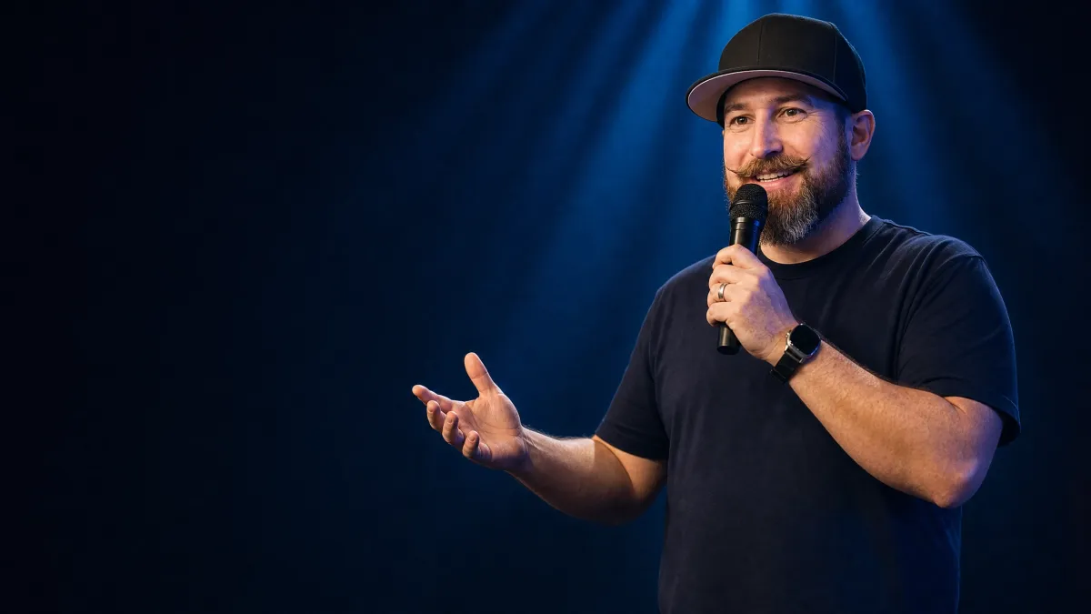 Jake Talbert speaking on stage