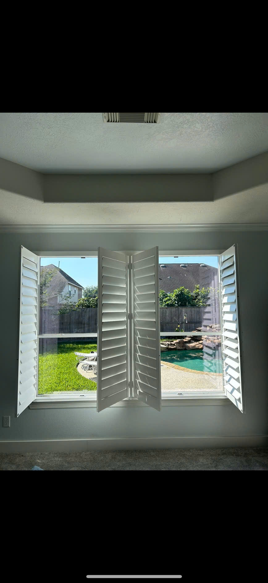 Custom plantation shutters designed for a modern home
