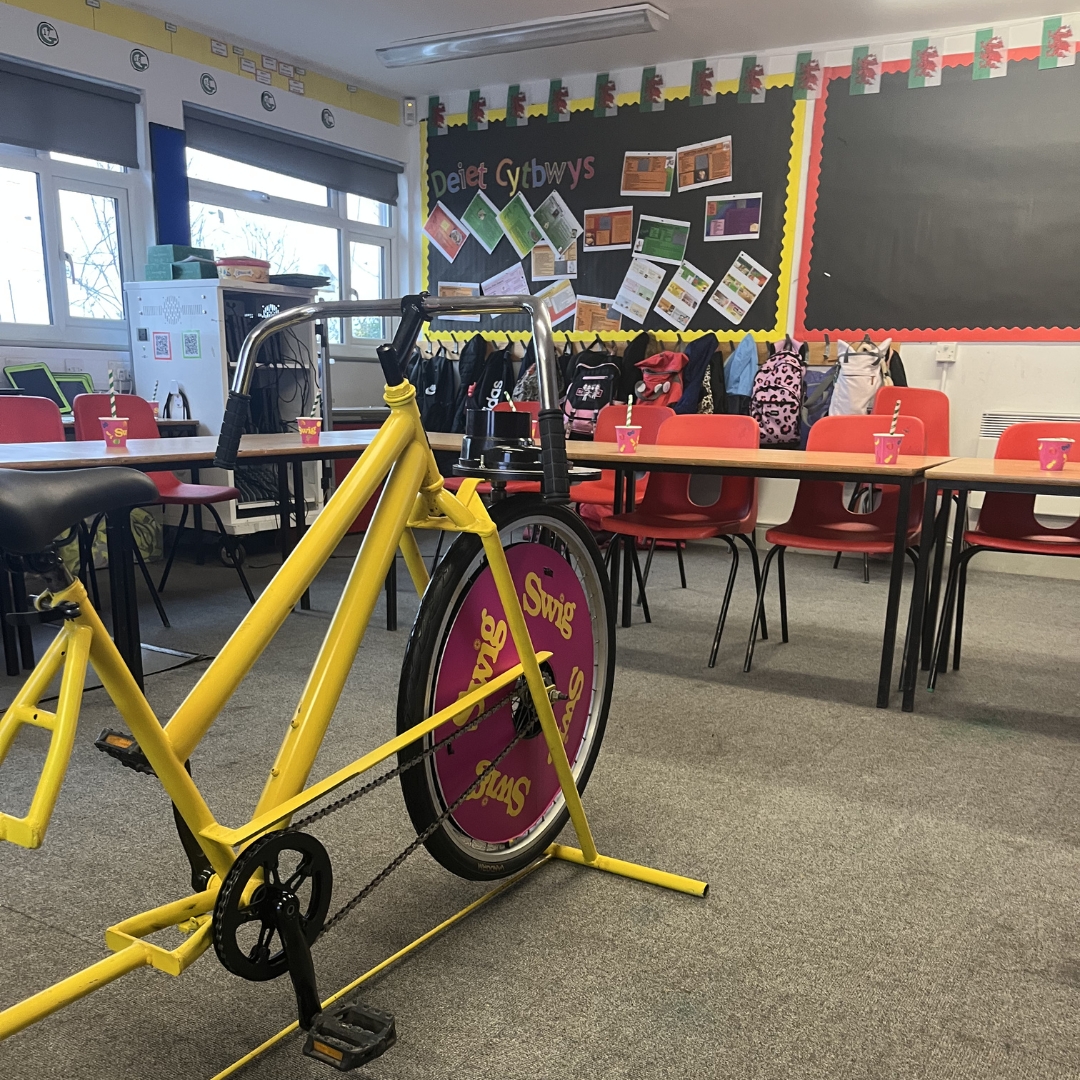 swig smoothie bikes at a school