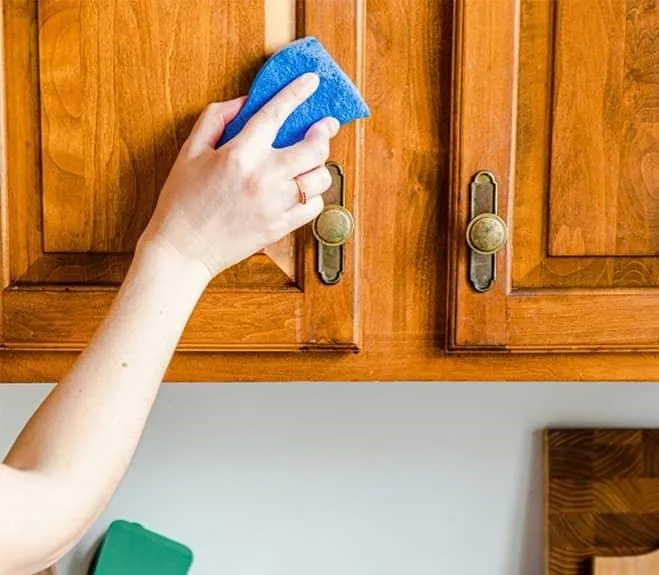 Deep cleaning cabinet surface