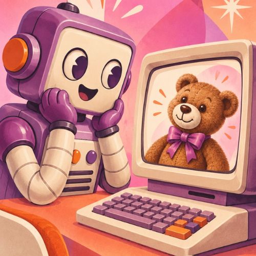teddy bear and robot