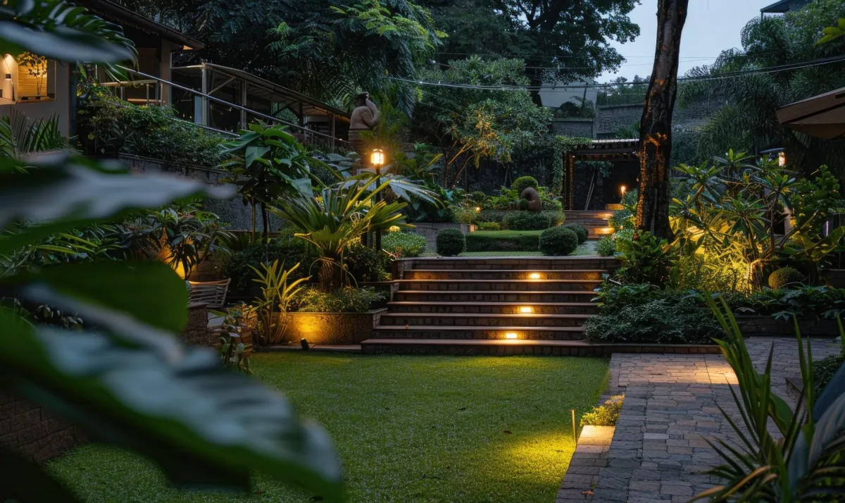 photo of landscape lighting