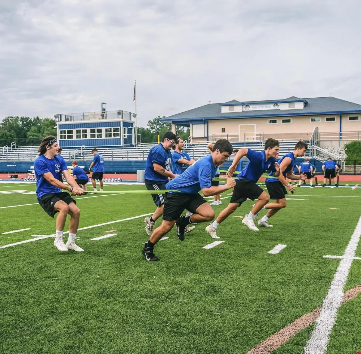 Resistance band training enhances football players' strength, flexibility, and injury resistance, improving overall performance.