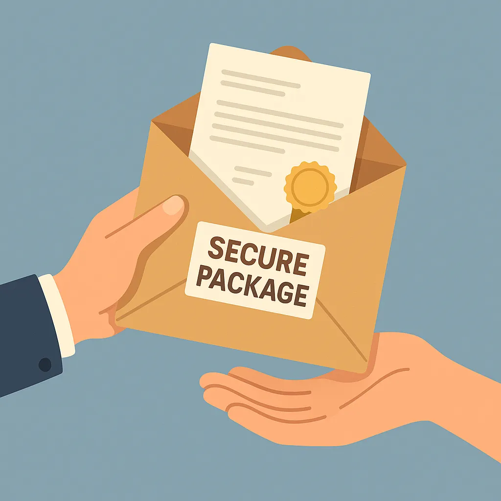 Apostille returned to client illustration – GiNN Mobile Notary & Apostille