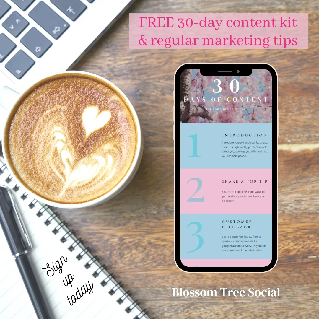 30 days of free content on mobile phone with cofee at side