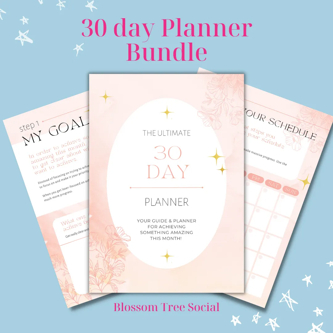 30 day planner bundle printable