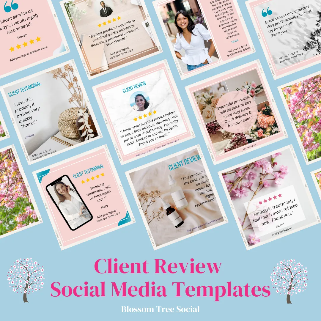 client review social  media templates