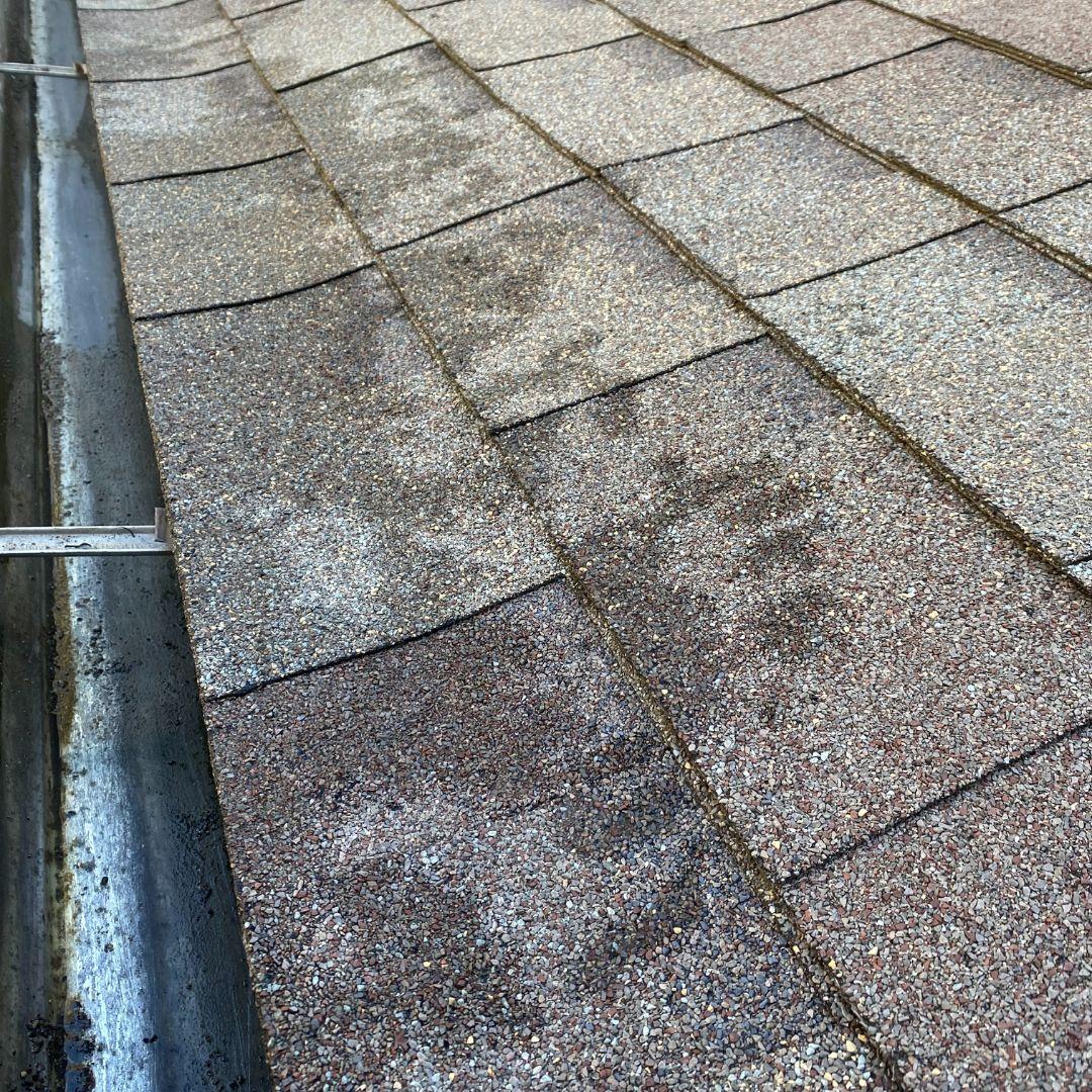 Clean residential gutter after professional gutter cleaning by DND Window Cleaning in San Antonio.