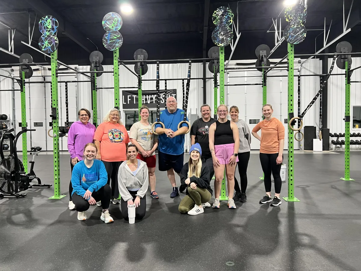Our Gym Members with coach at XRP Fitness in Dubuque