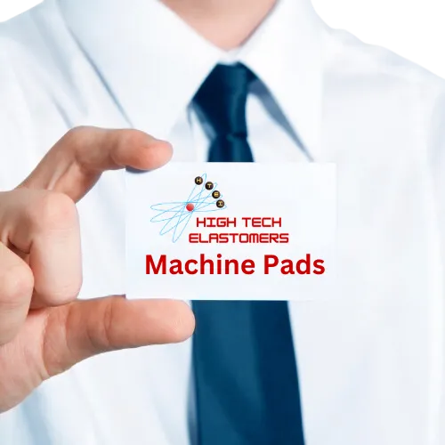 High Tech Elastomers Machine Pads information card, showcasing custom machine cushion pads for industrial applications