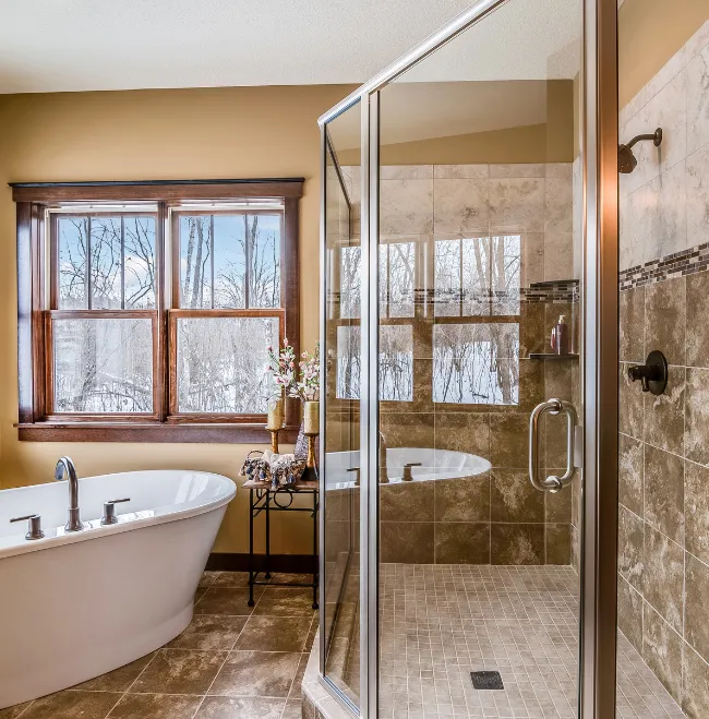 Modern Utah bathroom renovation featuring walk-in shower and high-end fixtures