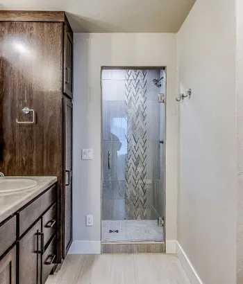 Modern Utah bathroom renovation featuring walk-in shower and high-end fixtures