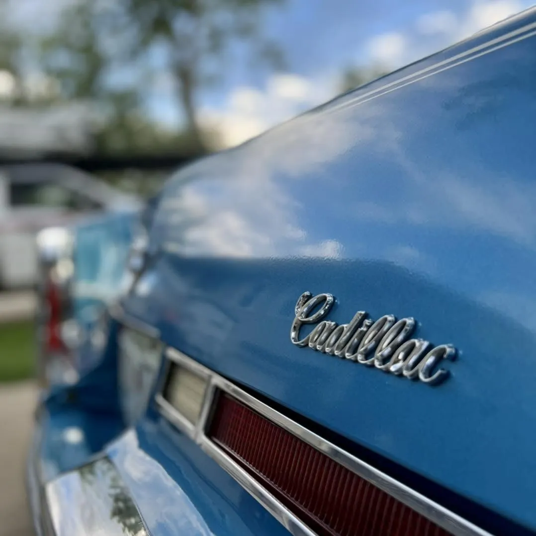 Blue Cadillac after cleaning