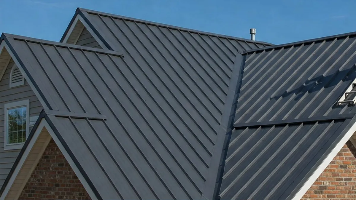 Waterproofing membrane applied in Bankstown to protect low-pitch roof from heavy rain.