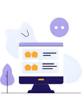 illustration of a computer in nature