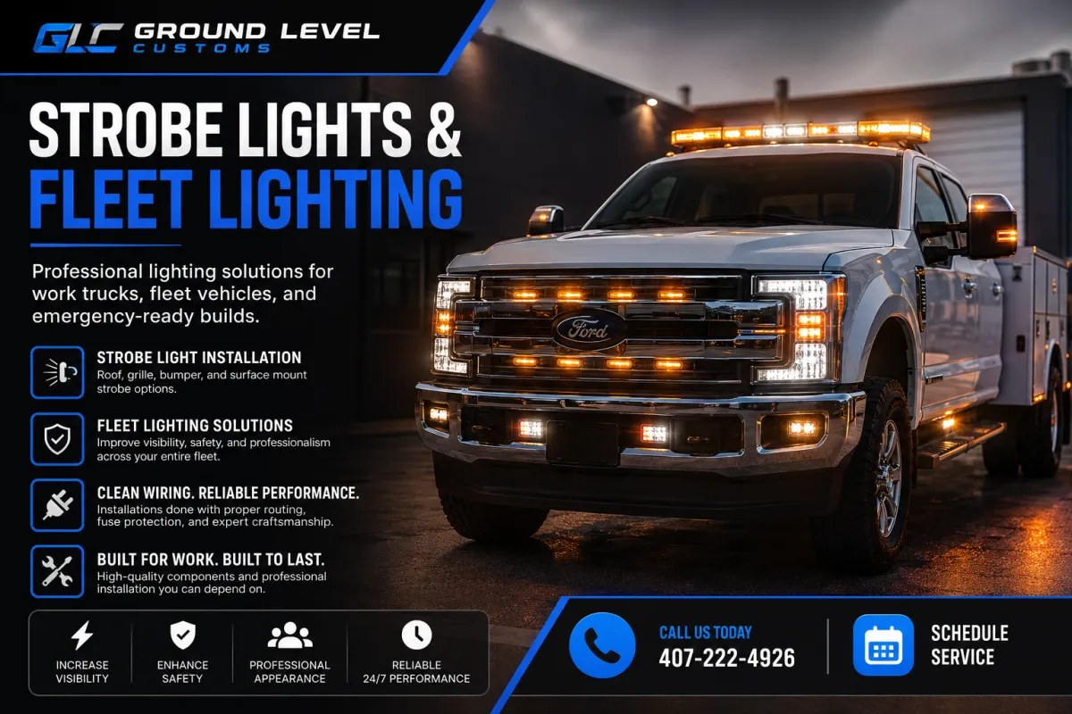 Strobe light installation for fleet vehicles in Orlando