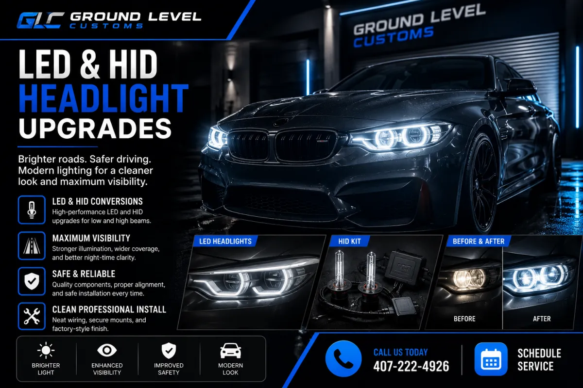 LED and HID headlight installation in Orlando