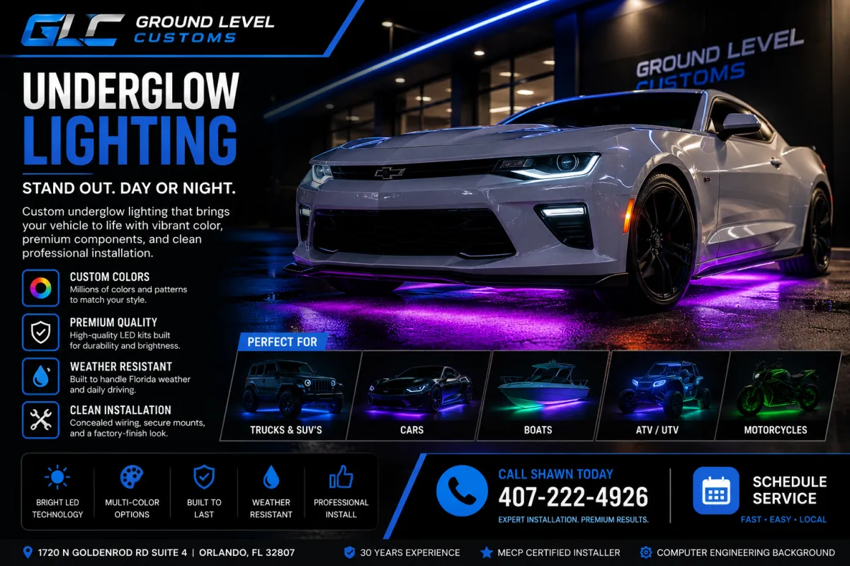Underglow lighting installation in Orlando