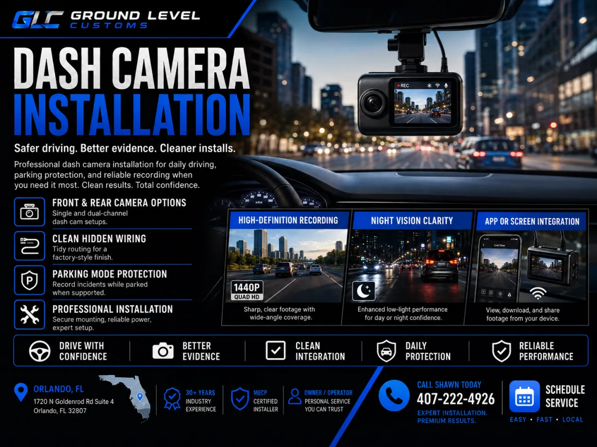 Dash camera installation in Orlando