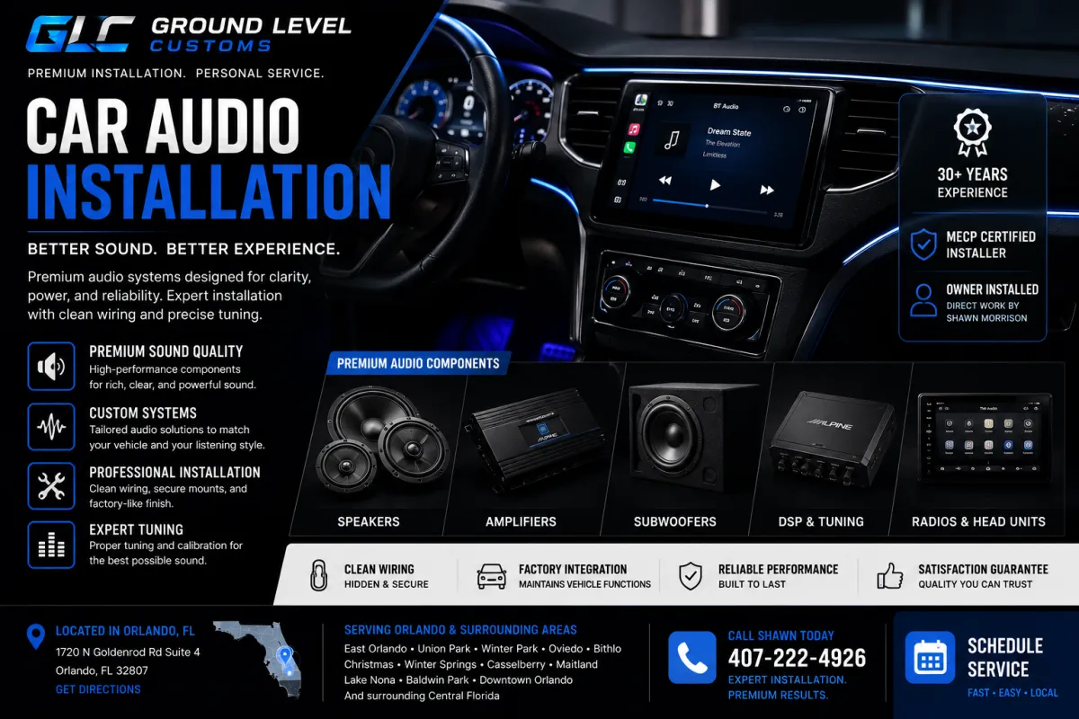 Car audio installation in Orlando