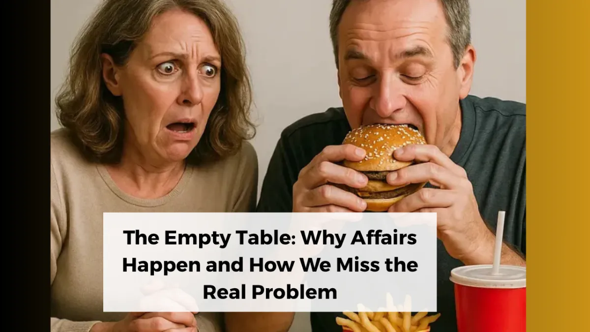 Couple eating a burger