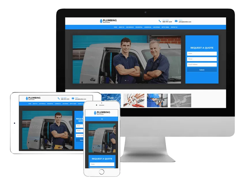 Plumbing Contractor Website Template Preview