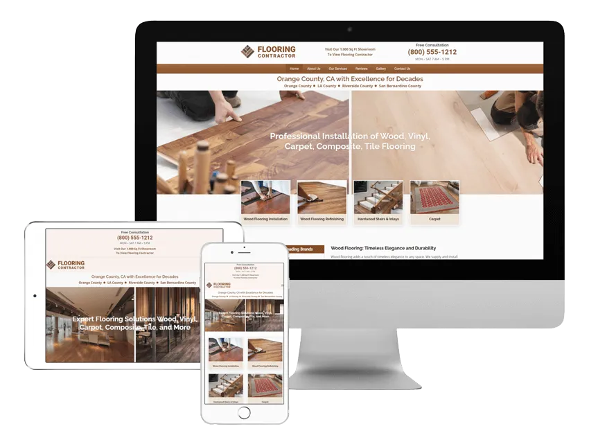 Flooring Contractor Website Template Preview