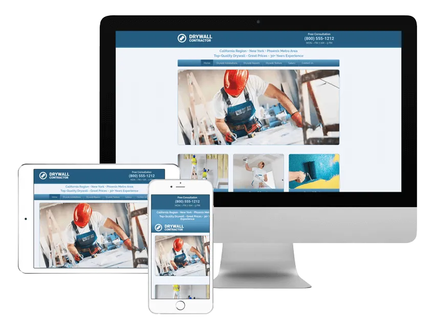 Drywall Contractor Website Template Preview