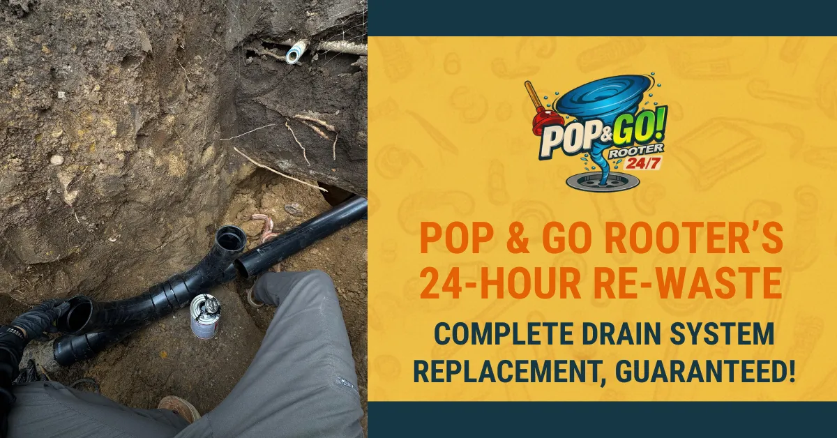 Pop & Go Rooter’s 24-Hour Re-Waste: Complete Drain System Replacement, Guaranteed!