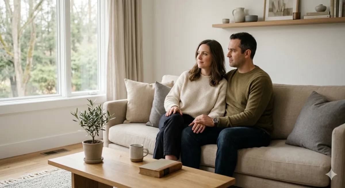 Couple équilibré ayant retrouvé la sérénité dans leur relation