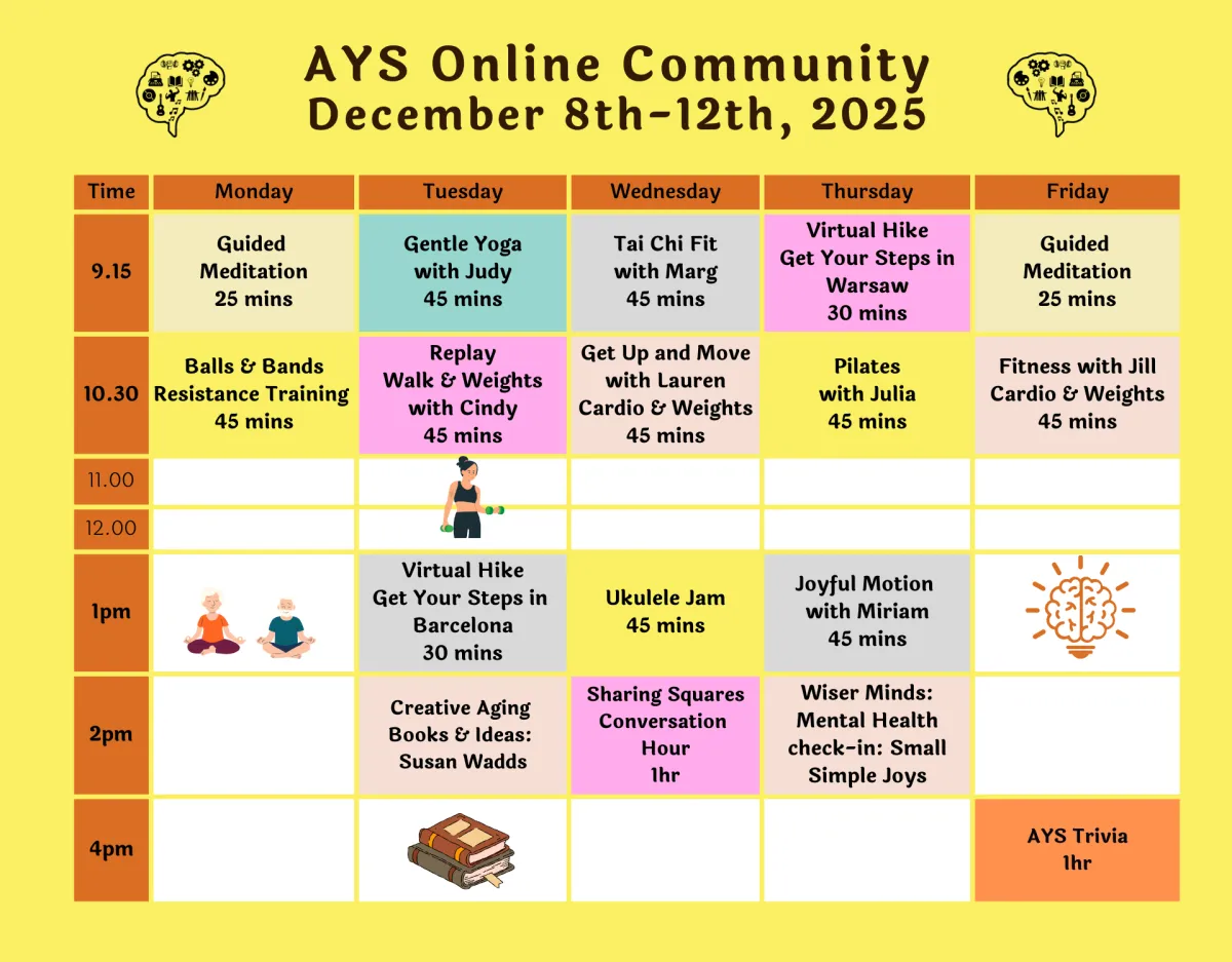 Senior fitness calender 