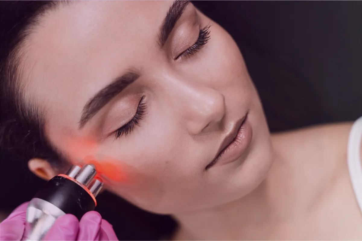 Anti-aging facial using radio frequency and ultrasound technology for skin firming and lifting
