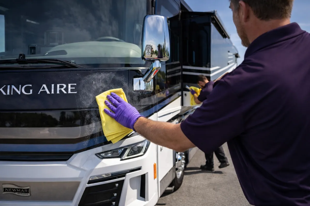 RV wash and wax Las Vegas — premium paint sealant application