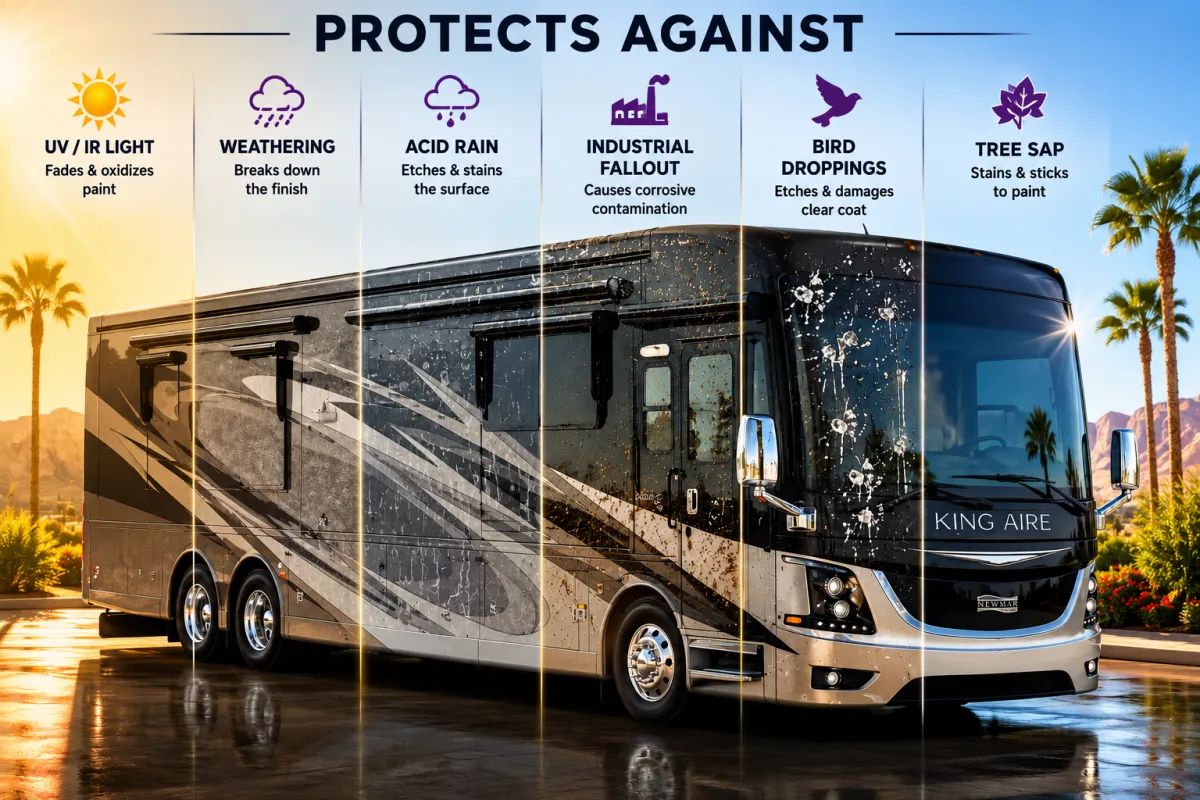 RV ceramic coating application Las Vegas — Finity High End Detailing