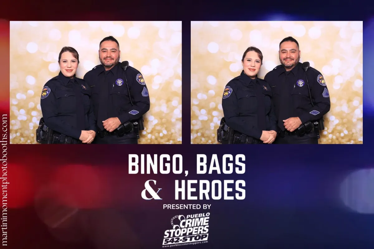 Law enforcement officers enjoying luxury photo booth rental in Pueblo Colorado