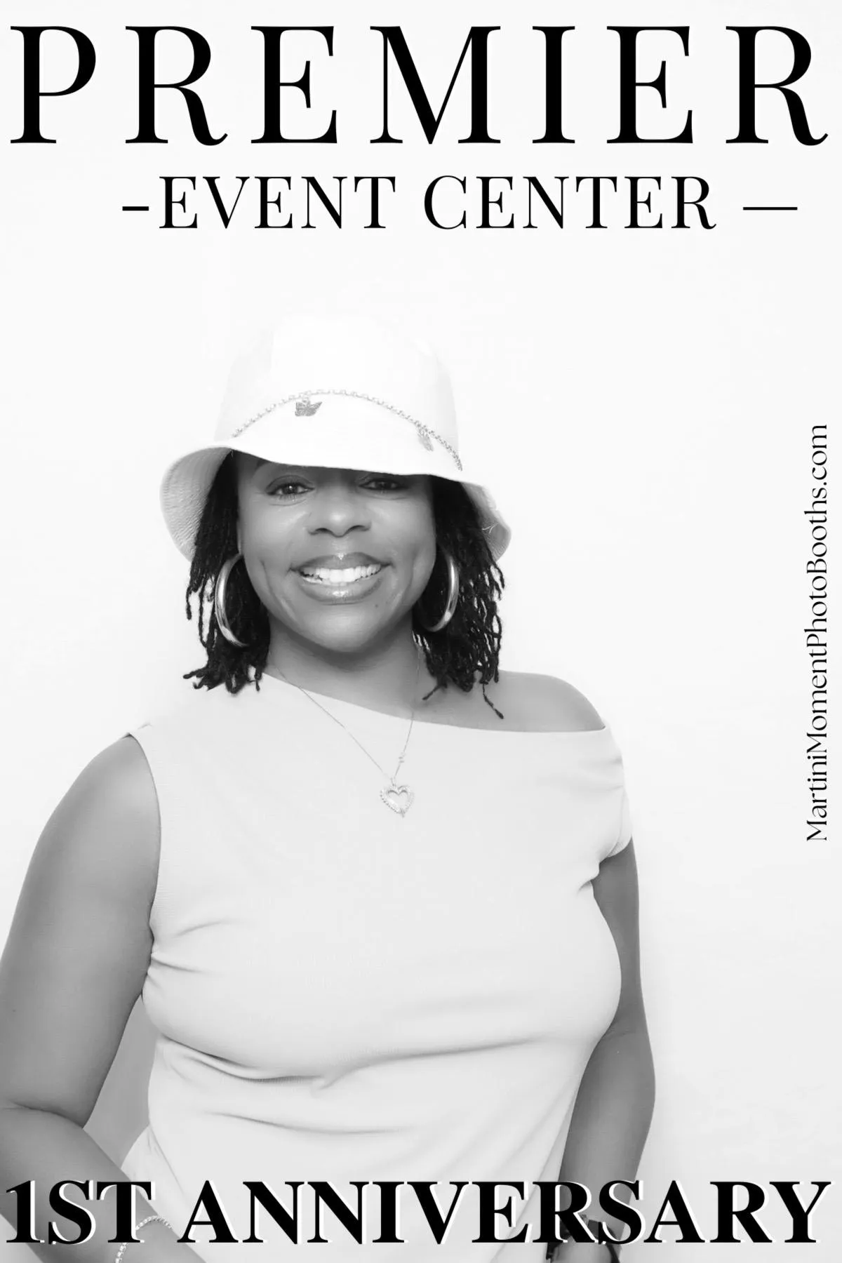 Event guest posing for a magazine-style glam photo booth at Martini Moment Photo Booths in Colorado Springs